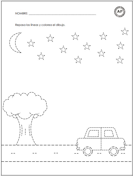 trazos de carro y estrellas
