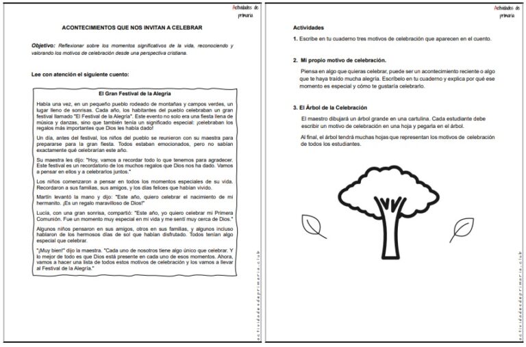 CLASE DE RELIGIÓN TERCER GRADO ACONTECIMIENTOS QUE NOS INVITAN A CELEBRAR