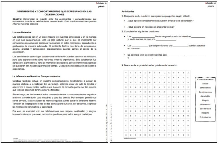 CLASE DE RELIGIÓN TERCER GRADO SENTIMIENTOS Y COMPORTAMIENTOS QUE EXPRESAMOS EN LAS CELEBRACIONES