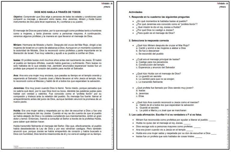 CLASE DE RELIGIÓN CUARTO GRADO - DIOS NOS HABLA A TRAVÉS DE TODOS