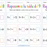 Repasemos las tablas de multiplicar. Tablas del 8-9-10. Hoja de trabajo imprimible para niños de primaria.